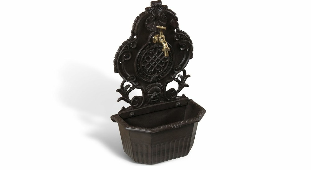 Fontaine de jardin aluminium marron 34.5x18x58.5cm