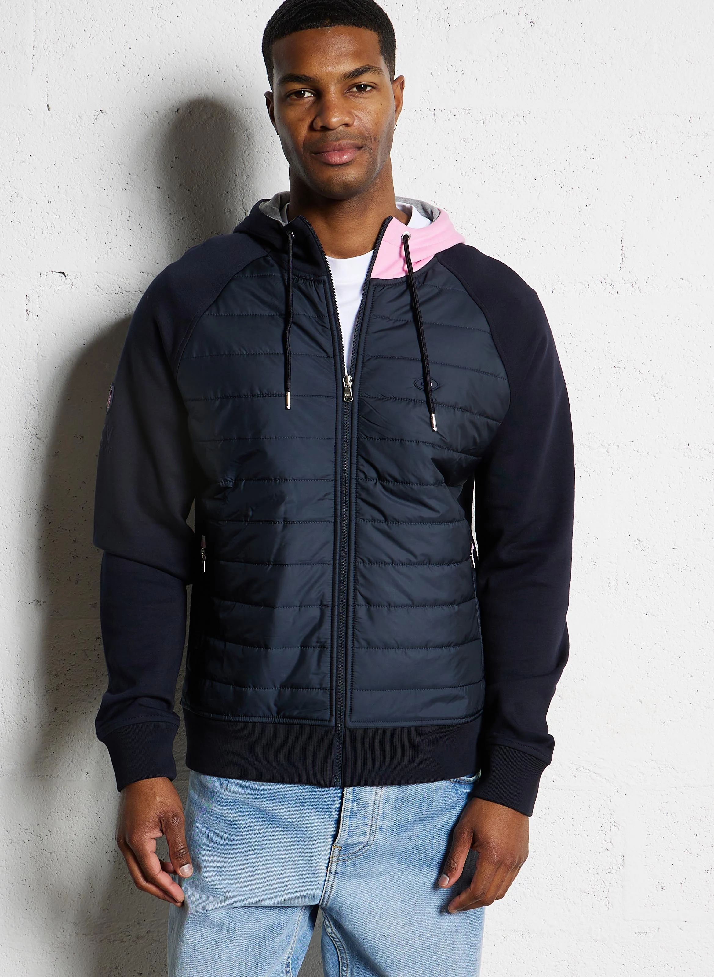 Sweat doudoune en coton mélangé | Bleu