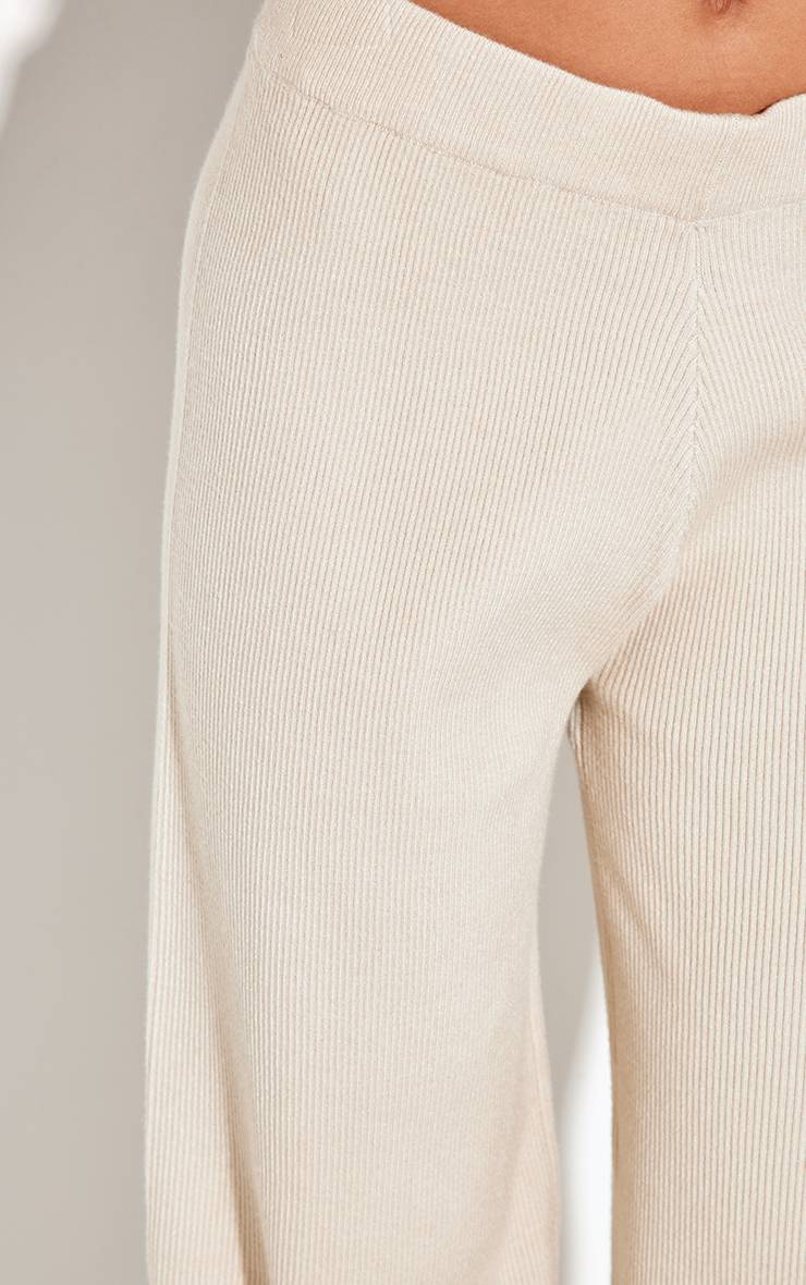 Avoine Pantalon Large En Maille Côtelée Légère