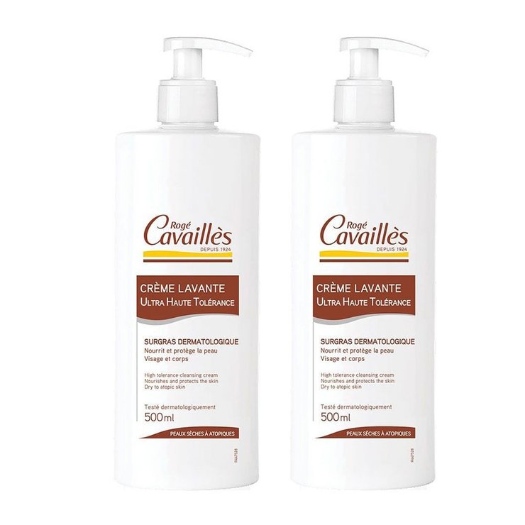 Crème Lavante Surgras 2x500 ml Dermo-Uht Peaux Sèches et Atopiques roge-cavailles