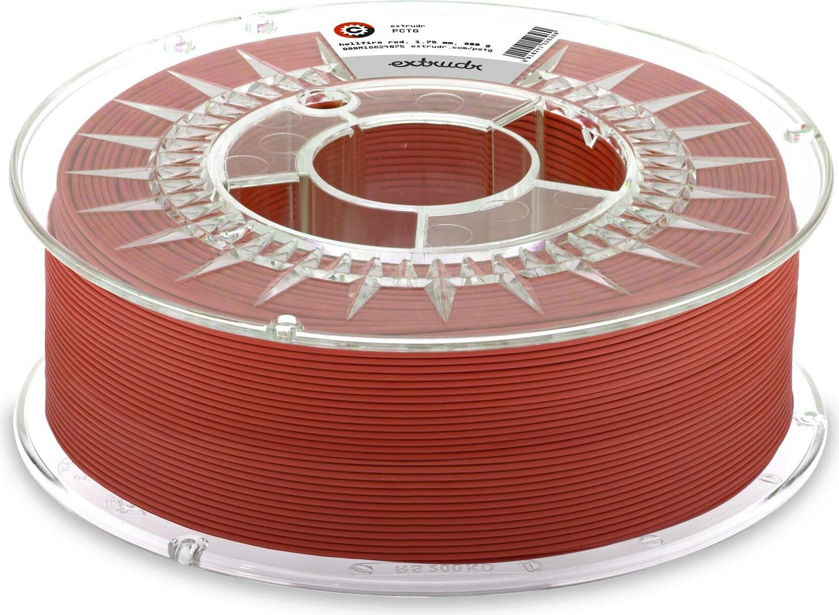 Extrudr  PCTG hellfire rot, 1,75 mm / 800 g    Langlebiges & beständiges Filament
