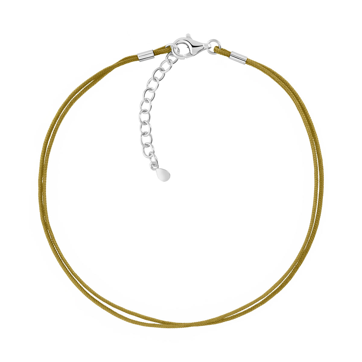 Bracelet argent 925 cordon coton bronze