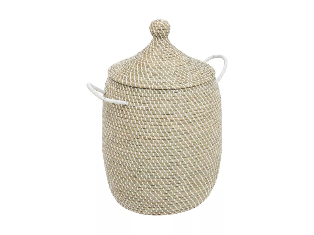 Lot de 2 Paniers de rangement avec couvercle D 39 et D 30 cm