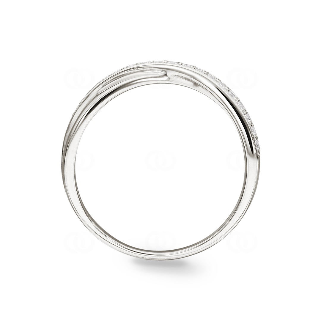 Damenring 925 Silber rhodiniert mit Zirkonia rund