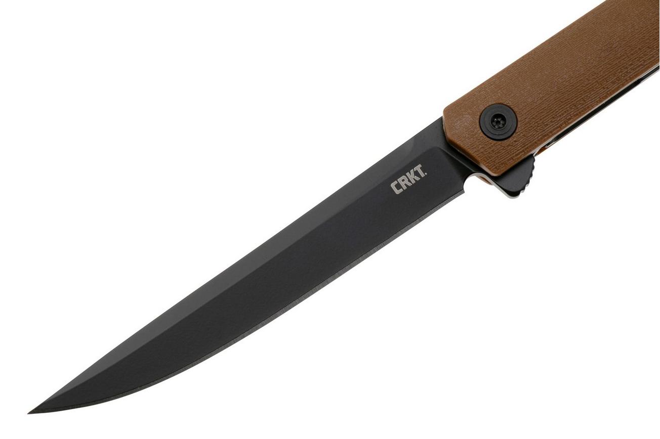 CRKT CEO Flipper 7097DK Black EDP AUS8, Desert Tan GRN, zakmes, Richard Rogers design