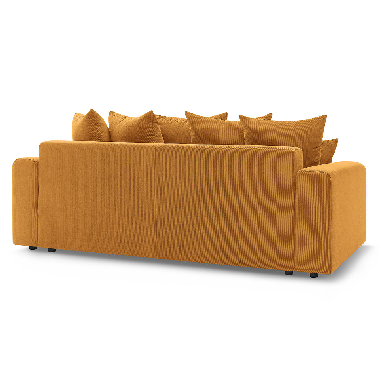 Bobochic Canapé droit fixe 3 places envy velours côtelé jaune - 240x100x95 cm
