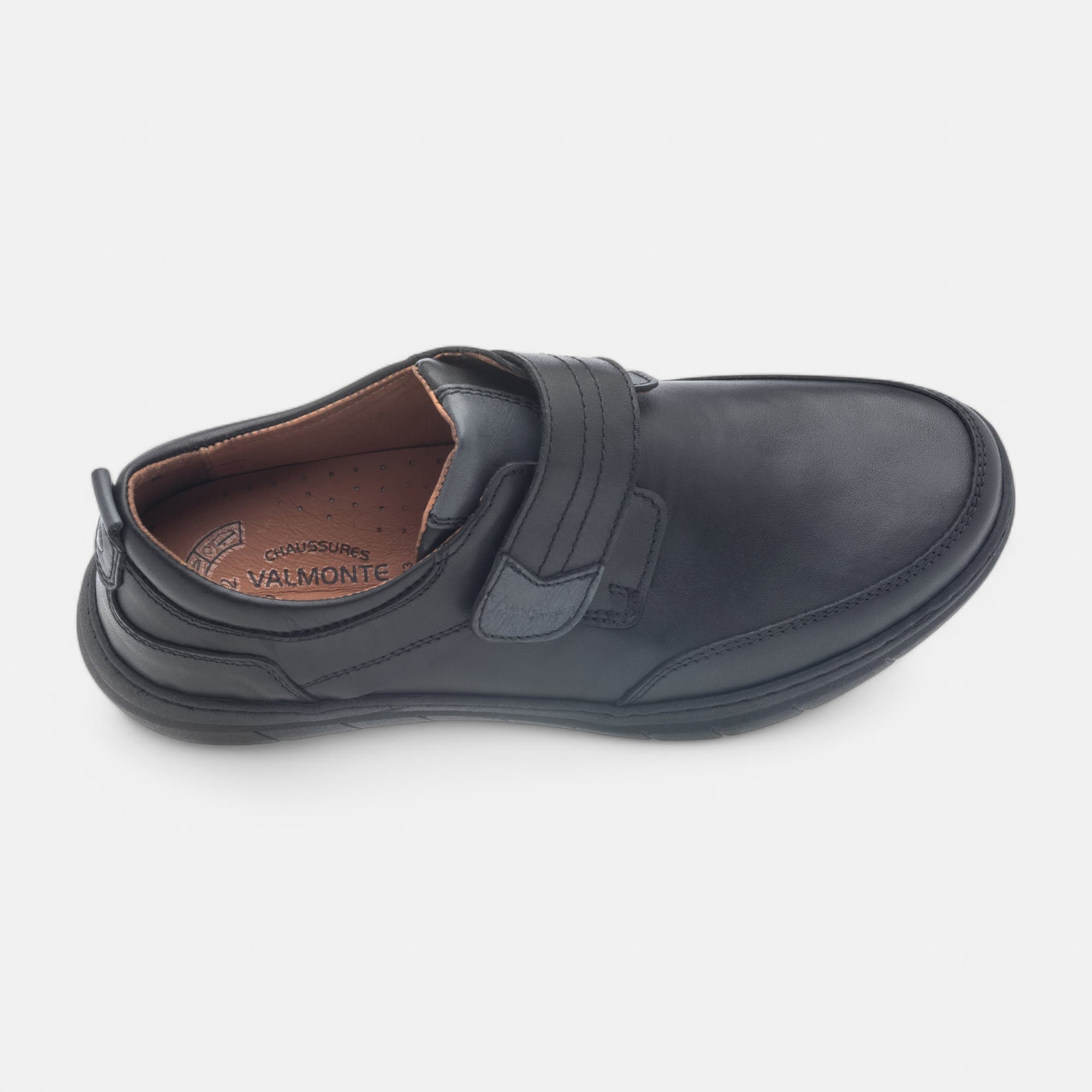 Mocassins pieds sensibles Homme en cuir noir