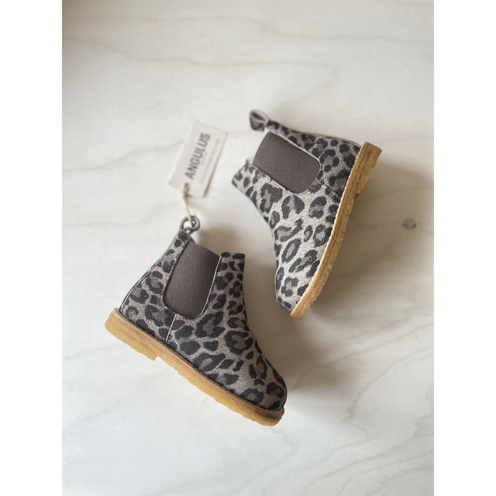 Angulus - Classic Chelsea Boot Elastic Zipper - Beige Leo Brown
