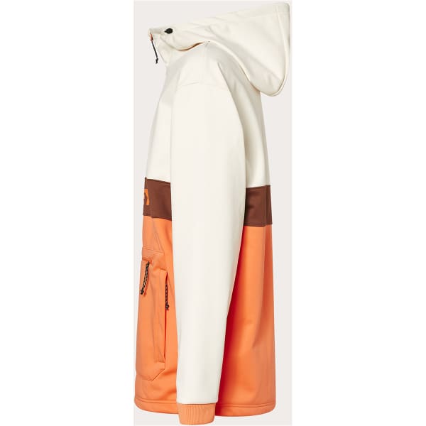 Sweatshirt OAKLEY TNP NOSE GRAB SOFTSHELL HOODIE ARCTIC WHITE/SOFT ORANGE