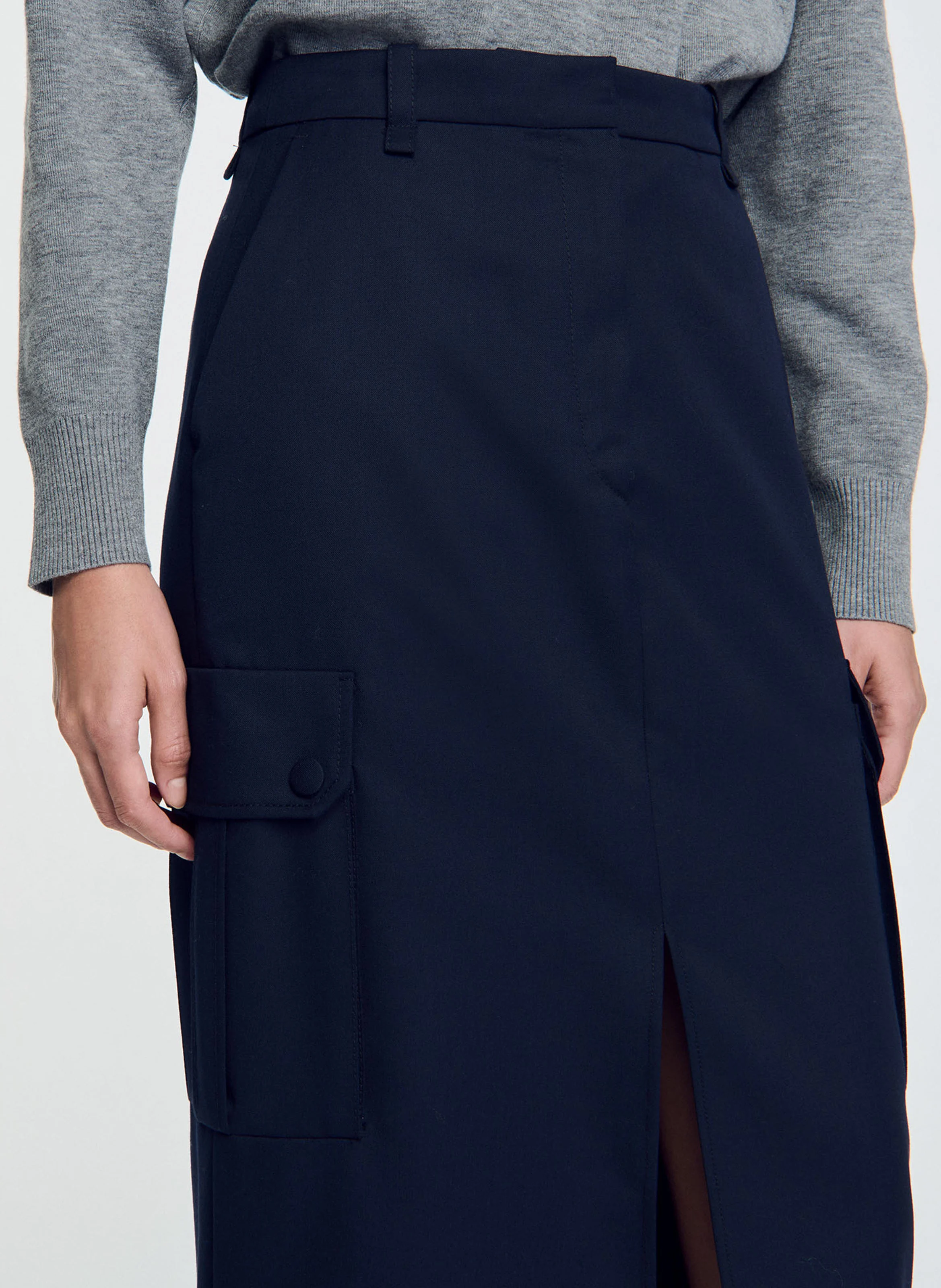 Jupe longue droite | Bleu
