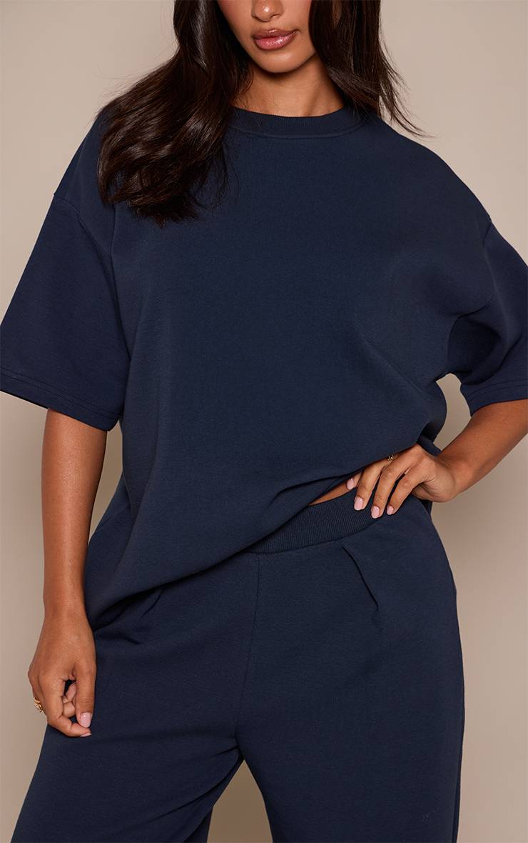Bleu Marine T-shirt Oversize Boxy Petite