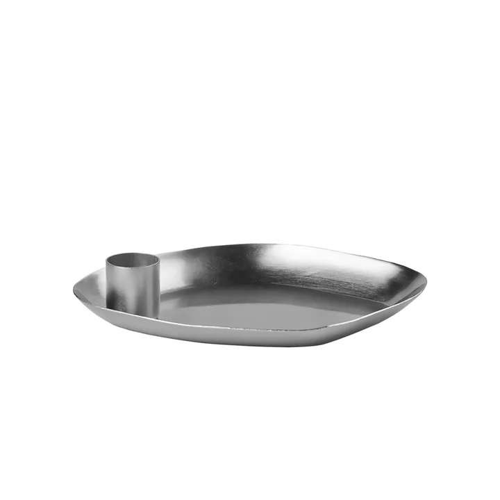 Broste Copenhagen - Mie Kerzentablett, 15 x 11 x 3 cm, silver finish