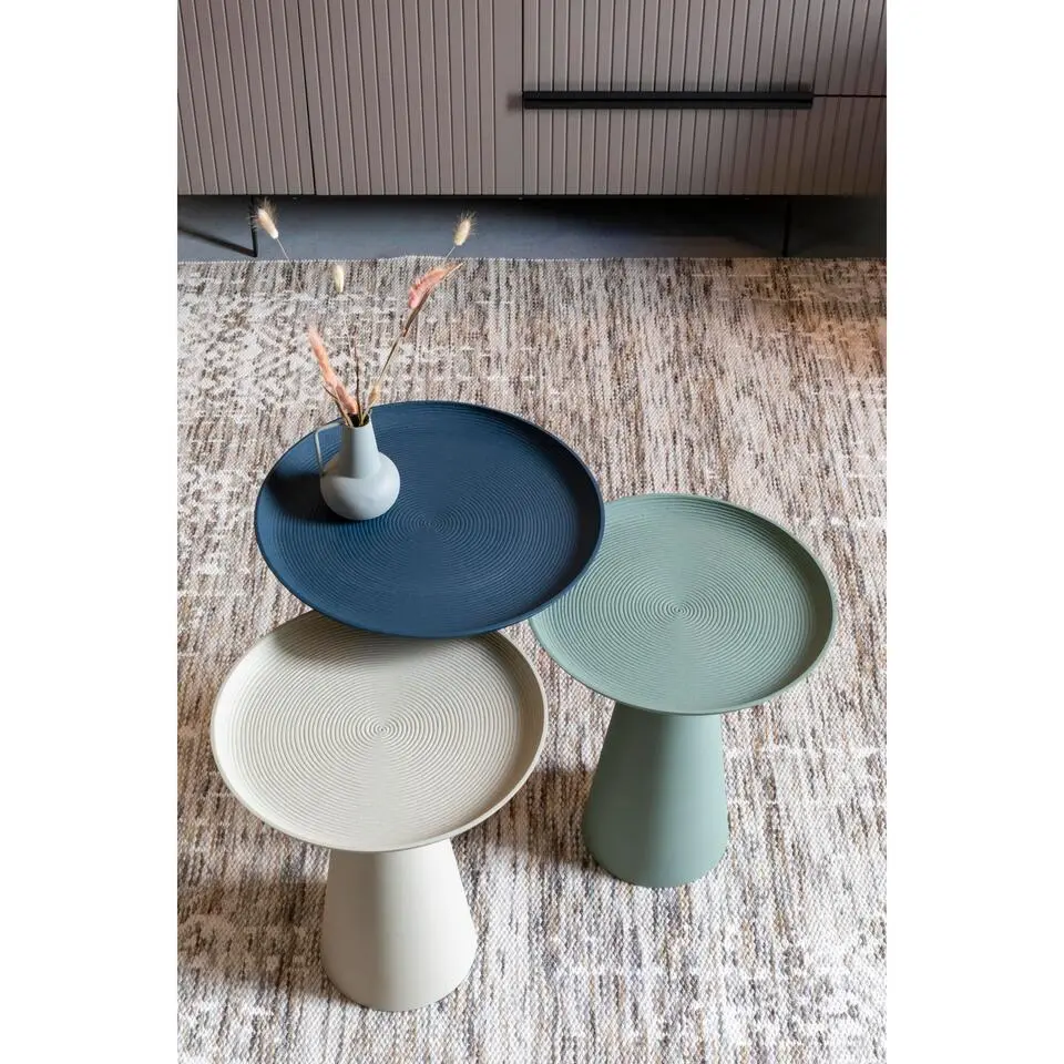 Housecraft Ringar Bijzettafel Rond Metaal 39,5x39,5 cm (L) Blauw