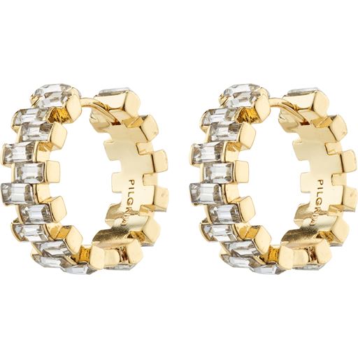 Pilgrim Heli Crystal Hoops, Gold Plated
