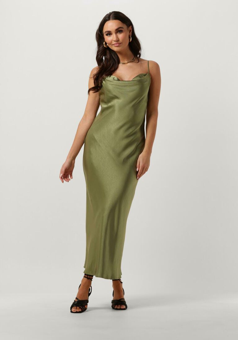 NOTRE-V groene notre-v maxi jurk satin strap dress