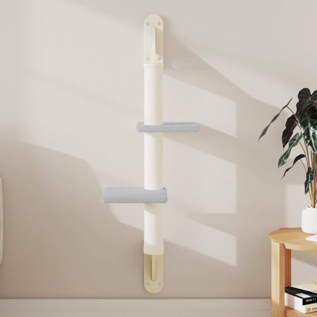 Arranhador de parede para gatos vidaXL, cinza claro, 108 cm