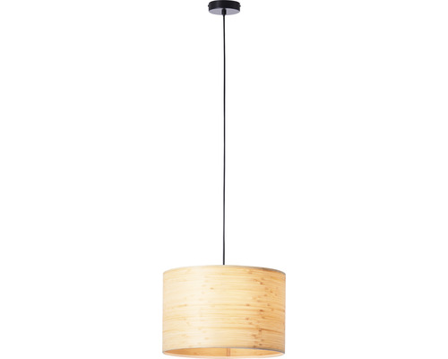 Hanglamp, 1-lichts, HxØ 120x35 cm, zwart/bruin/naturel