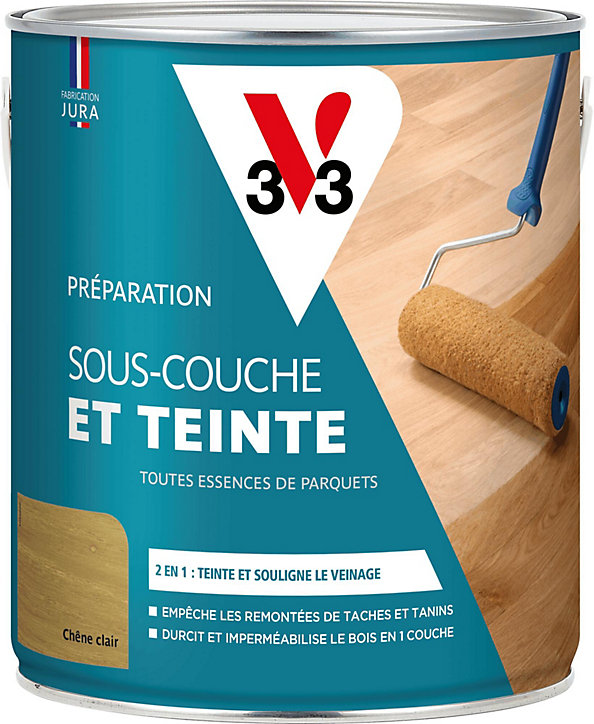 Préparation 2 en 1 sous-couche et teinte V33 chêne clair 2,5L