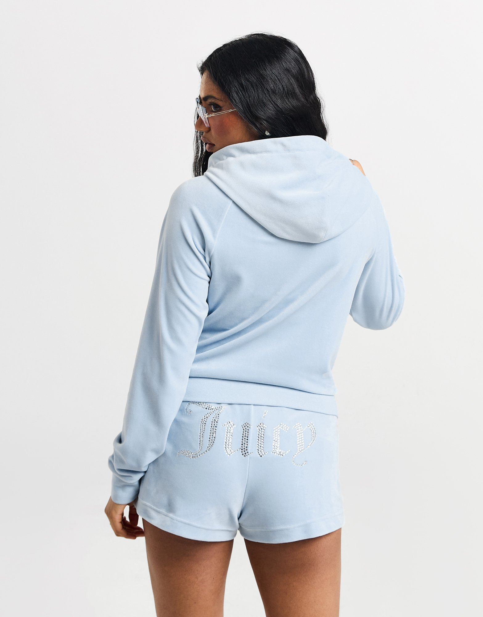 JUICY COUTURE Sweat à capuche Diamante Zippé en Velours Femme