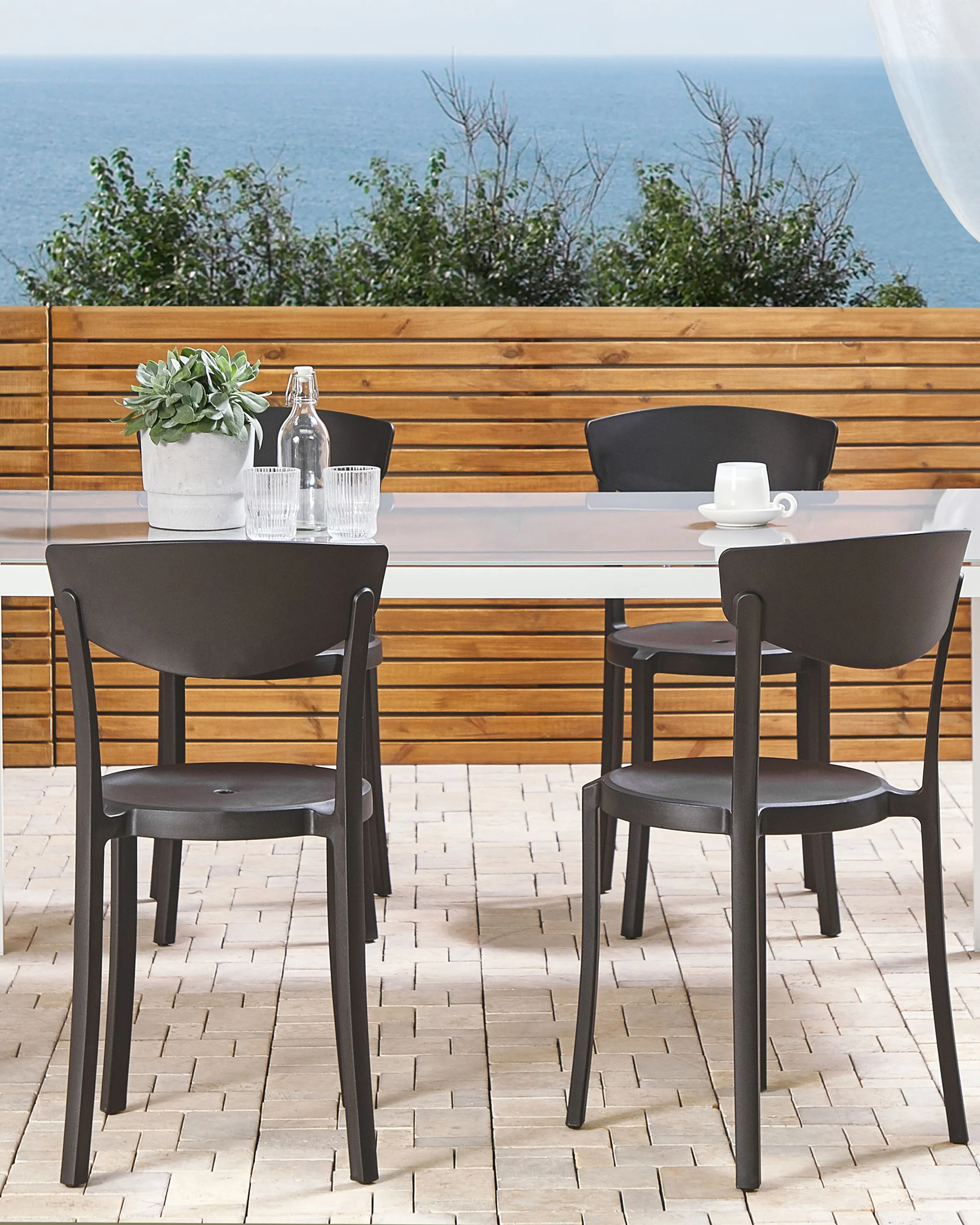 Set van 4 tuinstoelen VIESTE Zwart