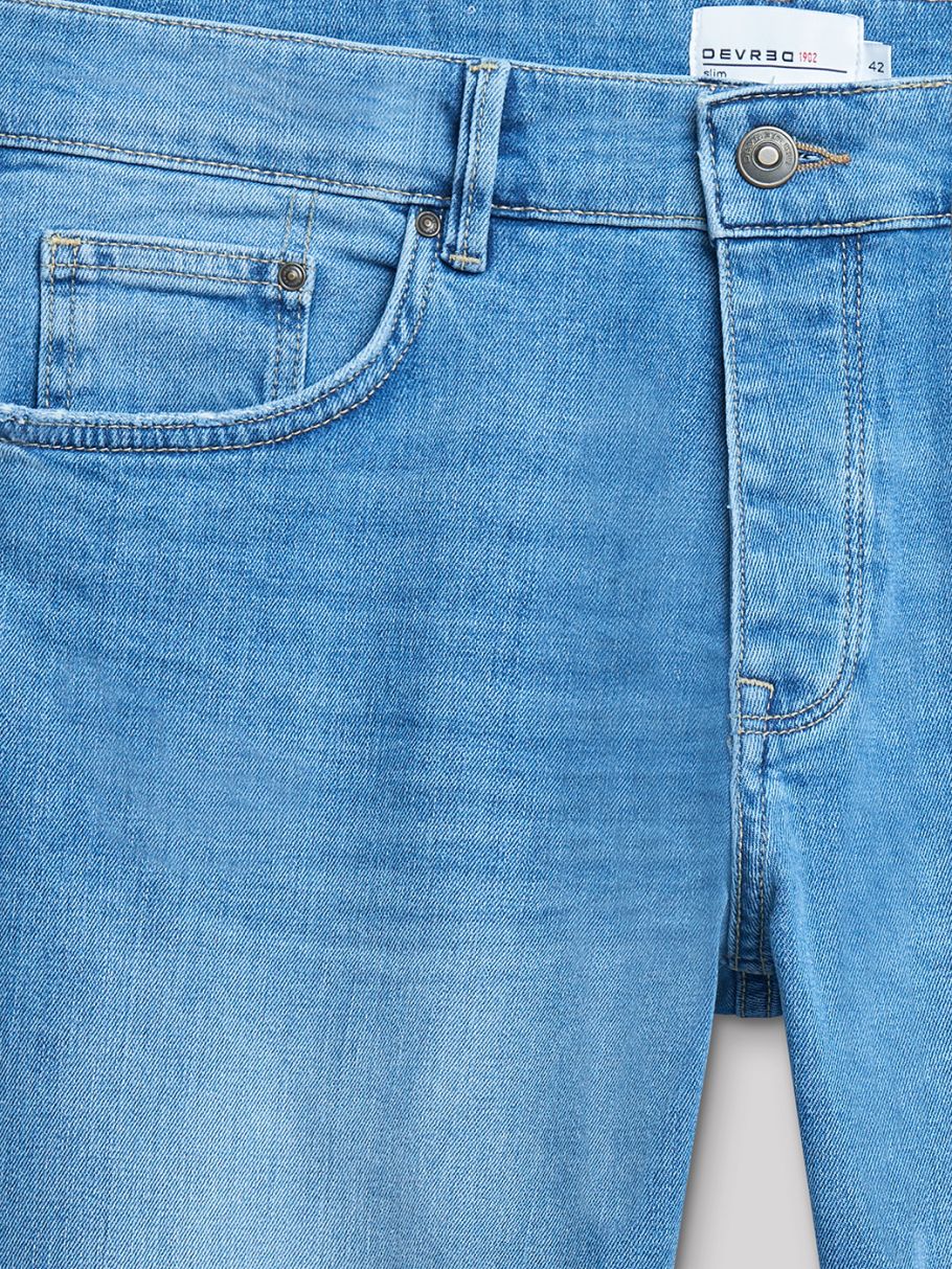 Jean slim en coton élasthane bleach