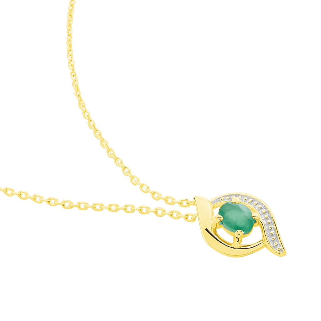 Collier Lydia Or Jaune Emeraude