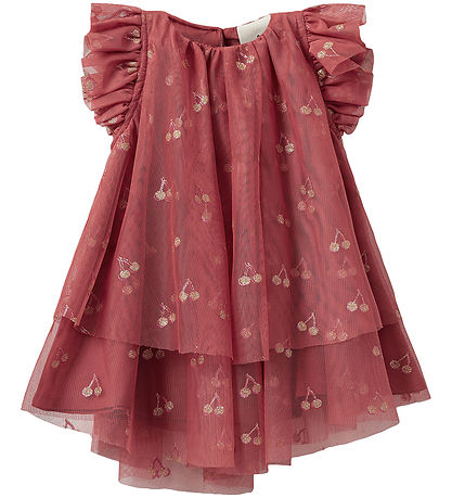 Sofie Schnoor Kjole - Coral Pink m. Kirseb?r/Glimmer