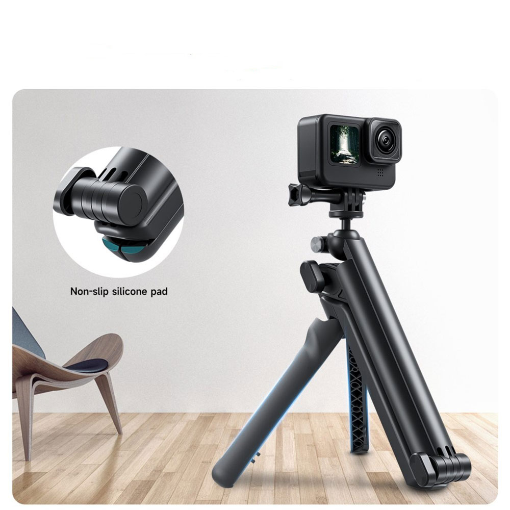 (54cm) 2 in 1 Universal Tripod und Selfie Stick Multi Mount für GoPro / Kameras mit 360° und Dreibein-Stativ - Schwarz