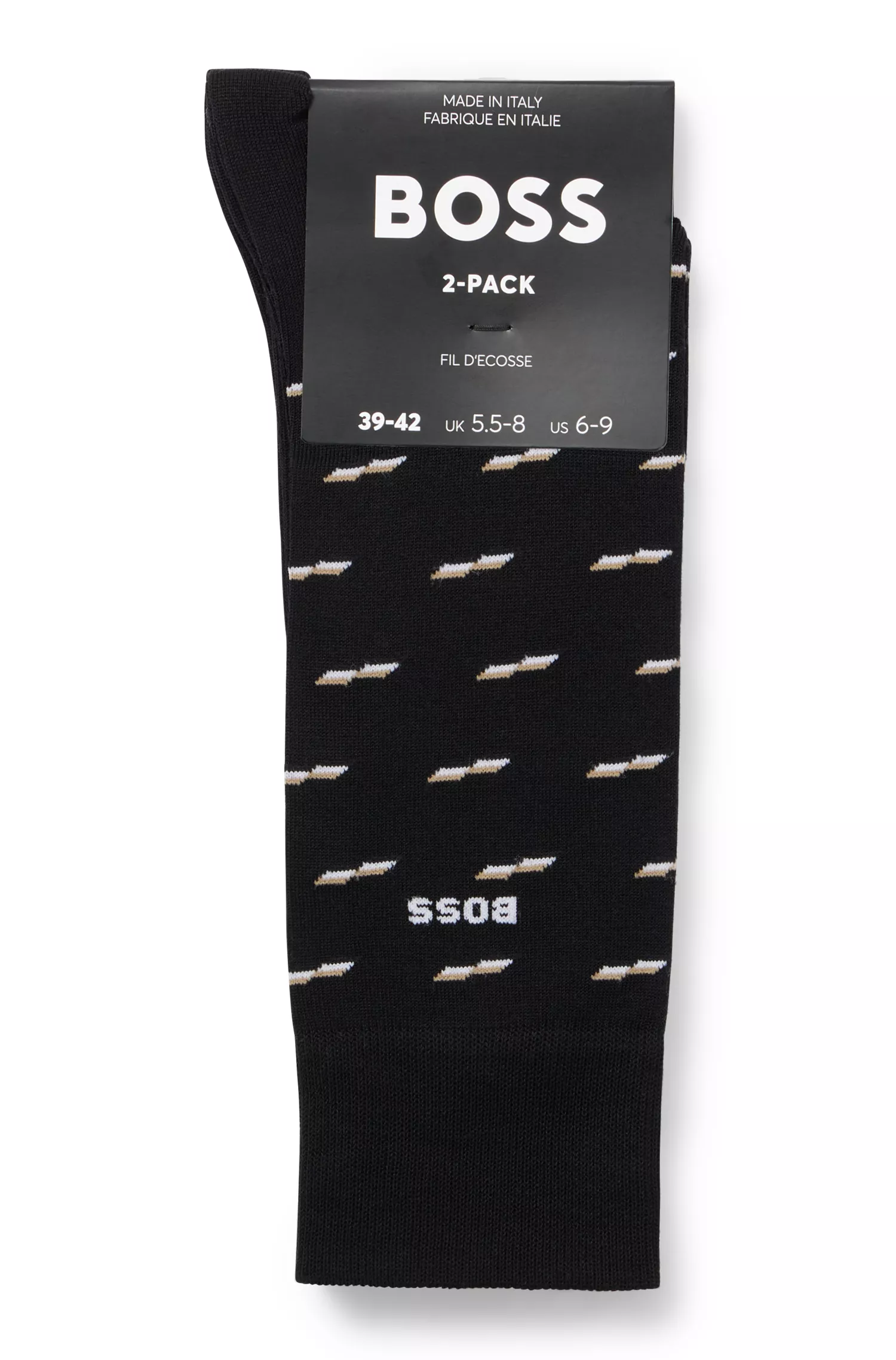 BOSS Black - Pacote com dois pares de meias em mistura de algodão.