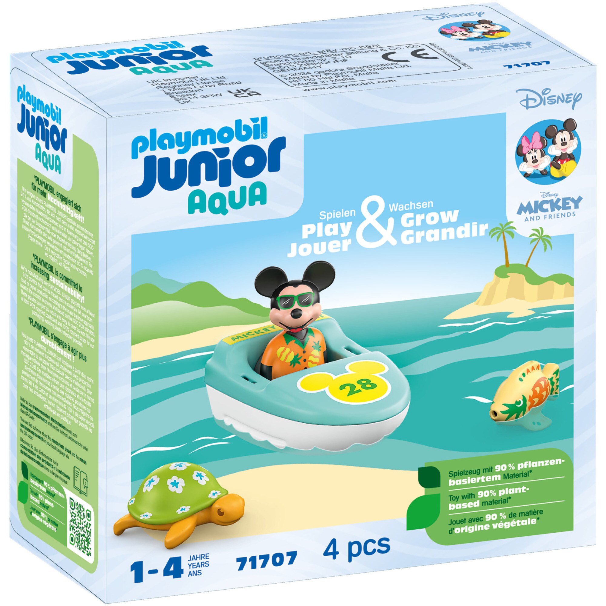 PLAYMOBIL Spielfigur Junior Aqua & Disney: Mickys Bootstour