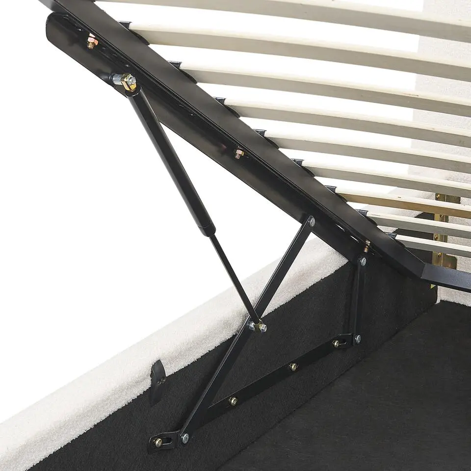 BLAGNAC - Bed met opbergruimte - Wit - 160 x 200 cm - Bouclé