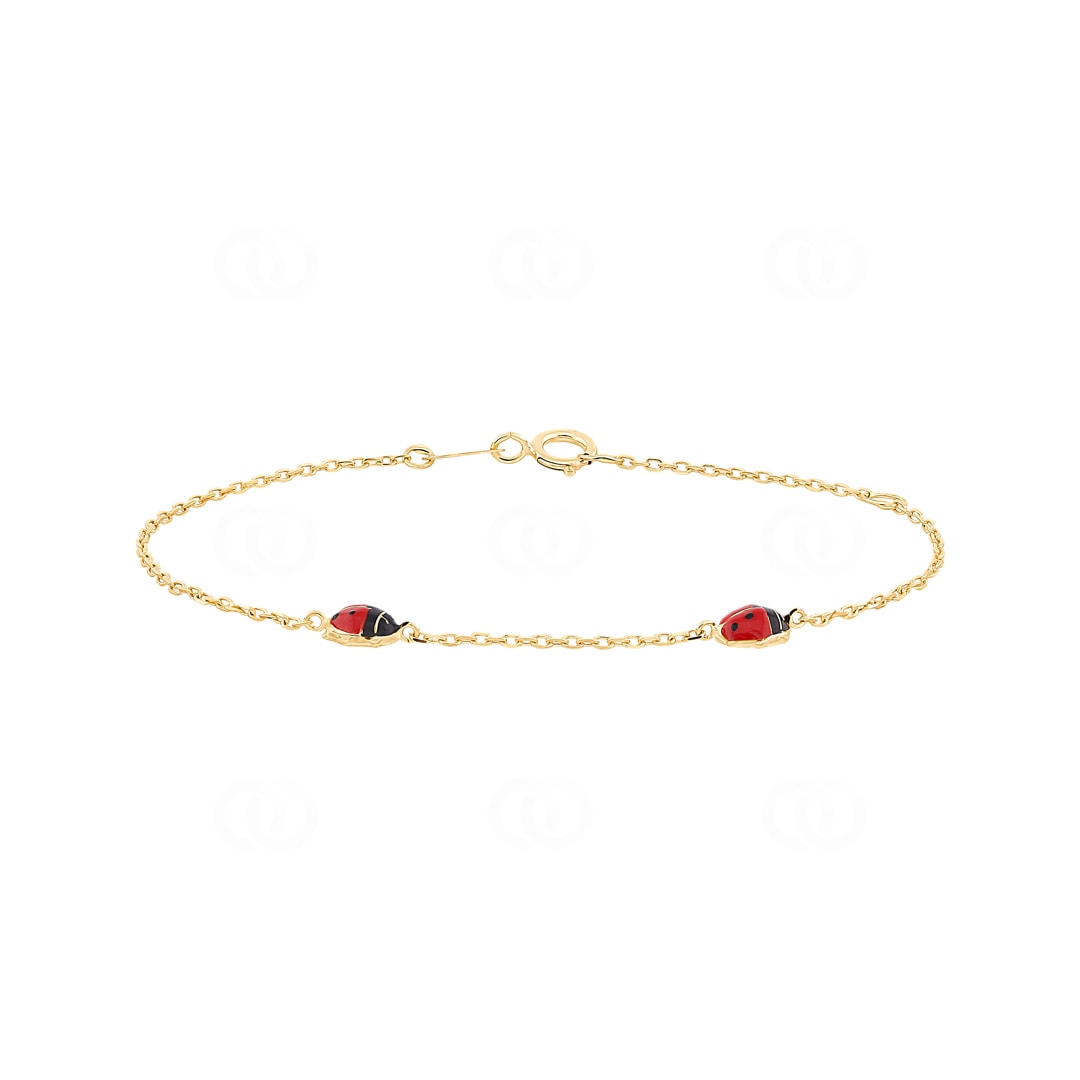 Armband 750/18 K Gelbgold mit Marienkäfer