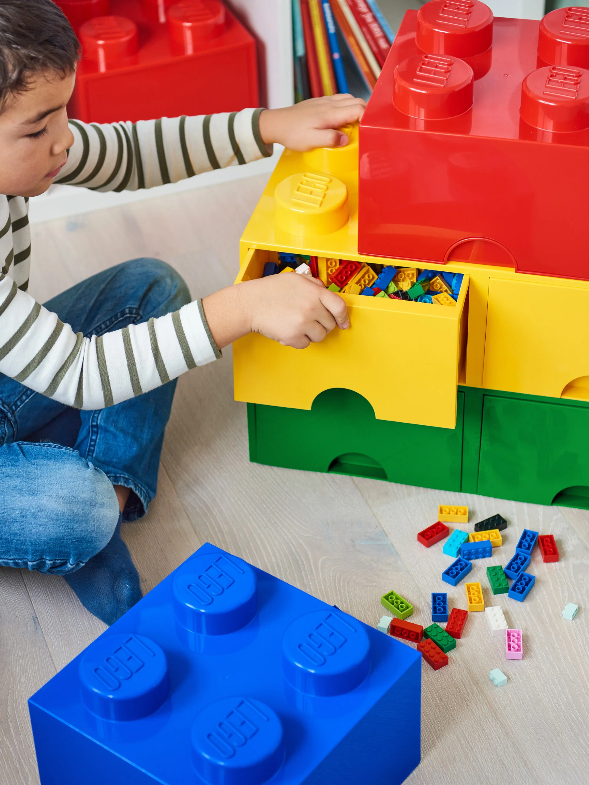 Kinderen LEGO® opbergdoos Brick met 8 knoppen