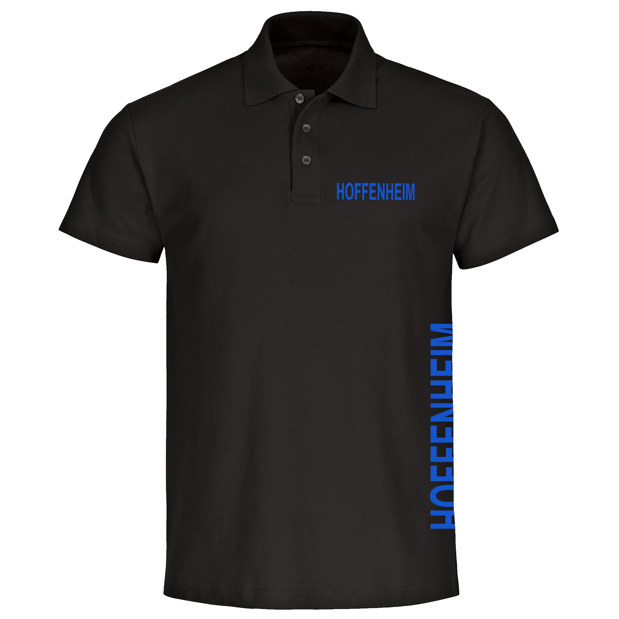 multifanshop® Poloshirt - Hoffenheim - Brust & Seite - Druck blau
