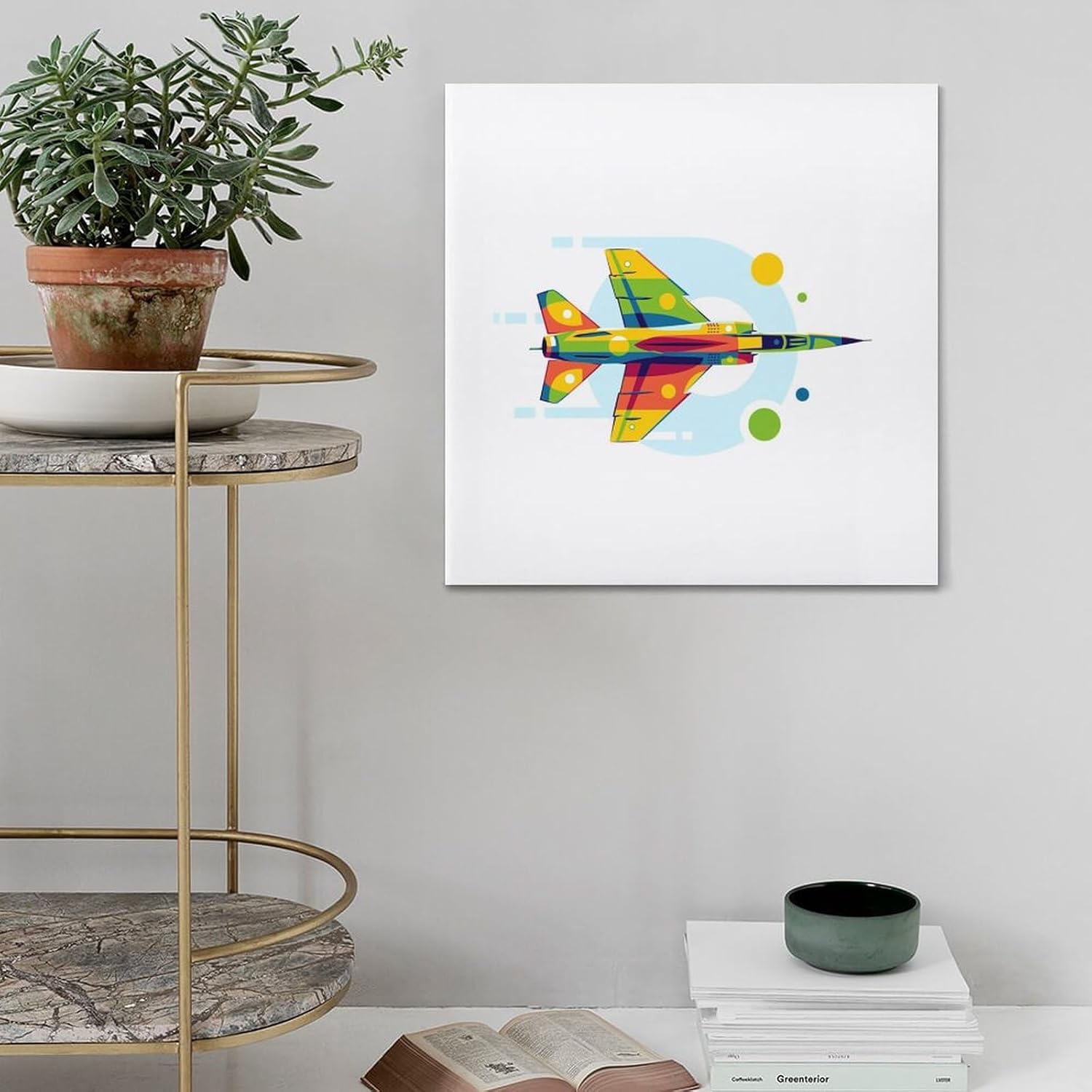 XHHOKA Kampfflugzeug-Poster, Mirage F1 Fighter Jet, dekorative Leinwand, Wand- und Kunstposter, Gemälde, 70 x 70 cm
