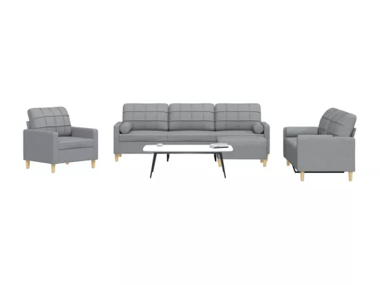 Ensemble de canapés 4 pièces repose-pied et coussins décoratifs
