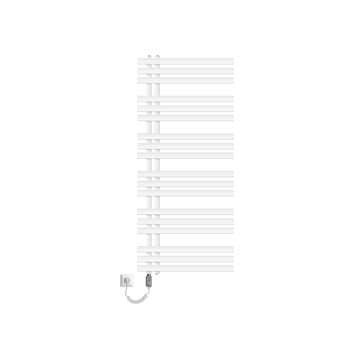 ECD Germany Iron EM Design Elektrische Badkamerradiator met Verwarmingselement 1200 W - 600 x 1400 mm - Wit - Designradiator Paneelradiator Handdoekwarmer Handdoekdroger