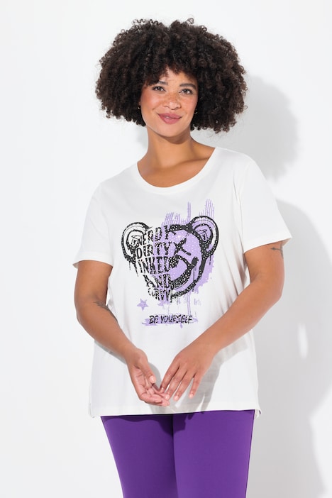 T-Shirt, Boxy Fit, Teddy-Motiv, Halbarm