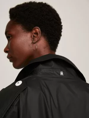 Trench coat oversized de abotoamento duplo