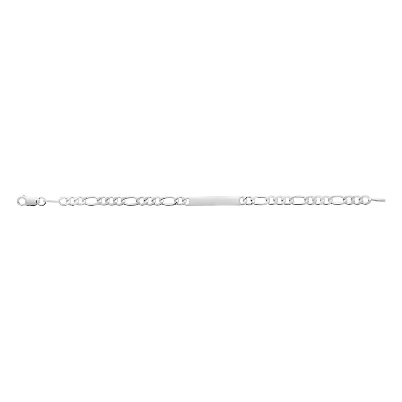 Gourmette Homme - Argent 925 - Cheval alternée 1+2 - Largeur : 4 mm - Longueur : 18 cm