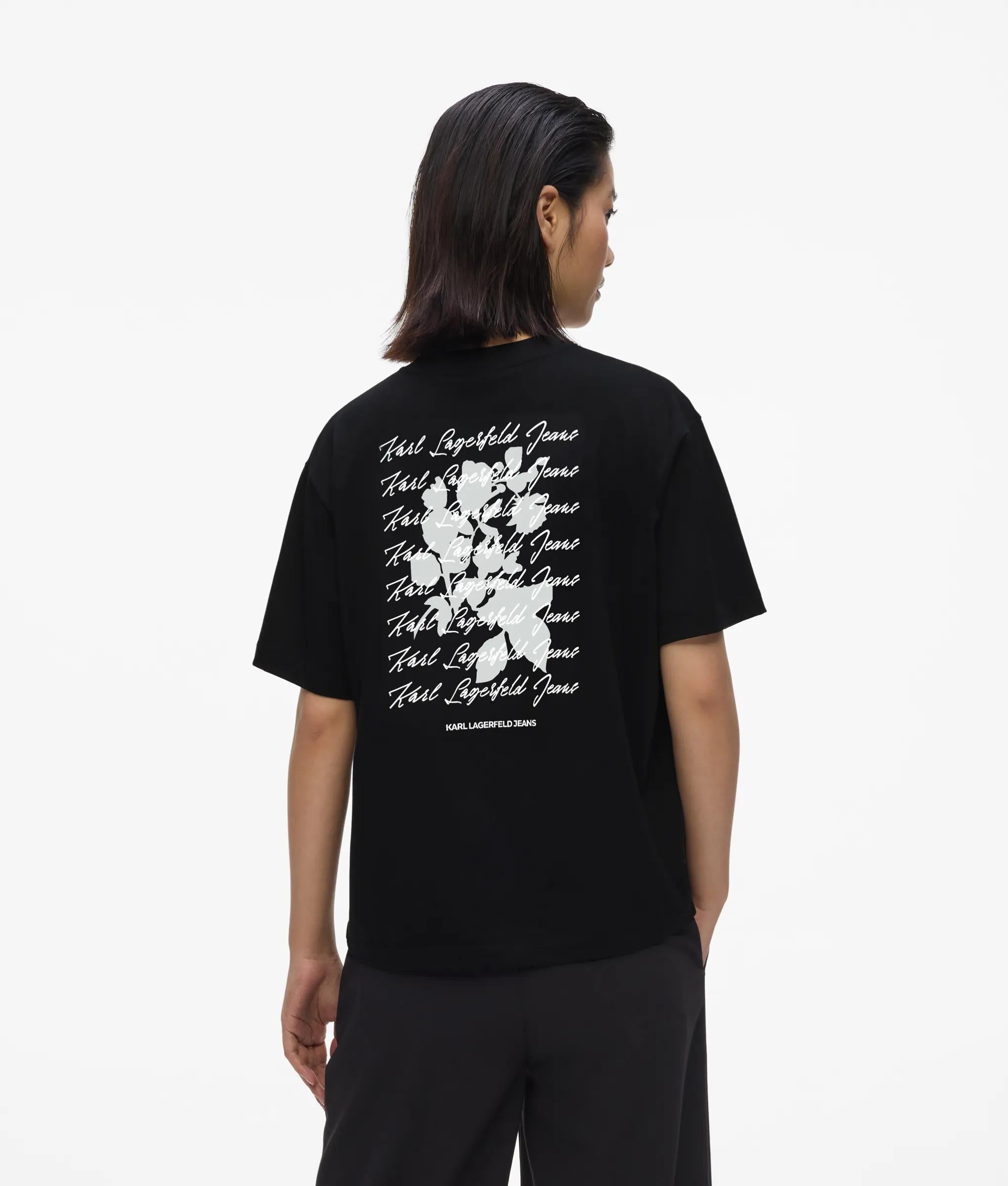 T-shirt met normale pasvorm en gevlokt bloemenmotief