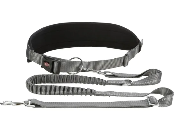 Trixie Waist Belt with Leash, 75-120 cm/9 cm, black