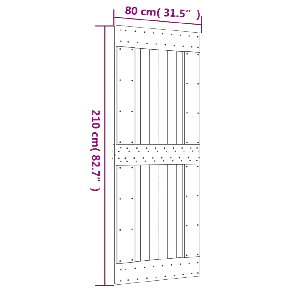 vidaXL Porte coulissante pin massif 80x210 cm avec kit