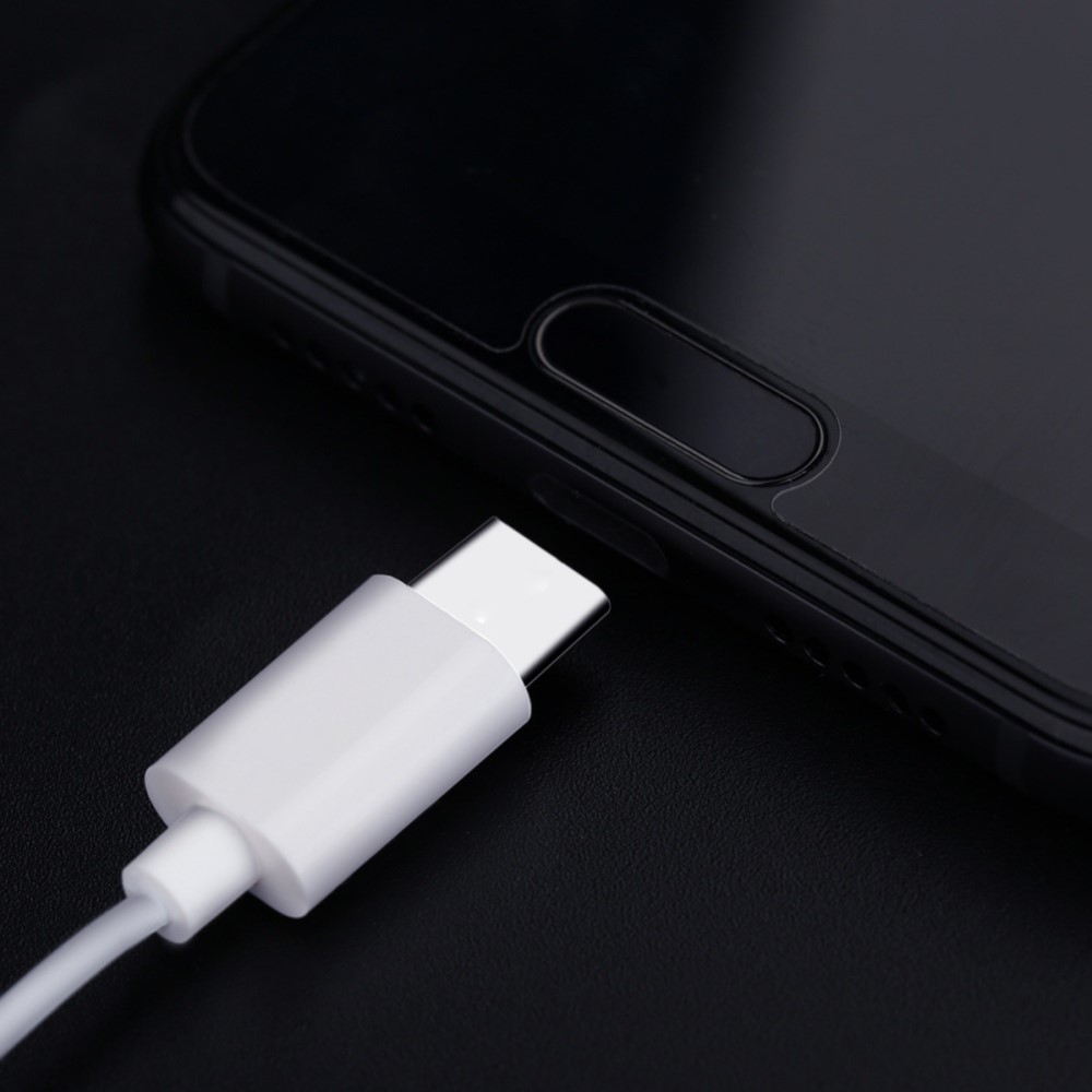 In-Ear Kopfhörer Headset mit USB C Anschluss   Mikrofon und Lautstärkeregler - Weiss