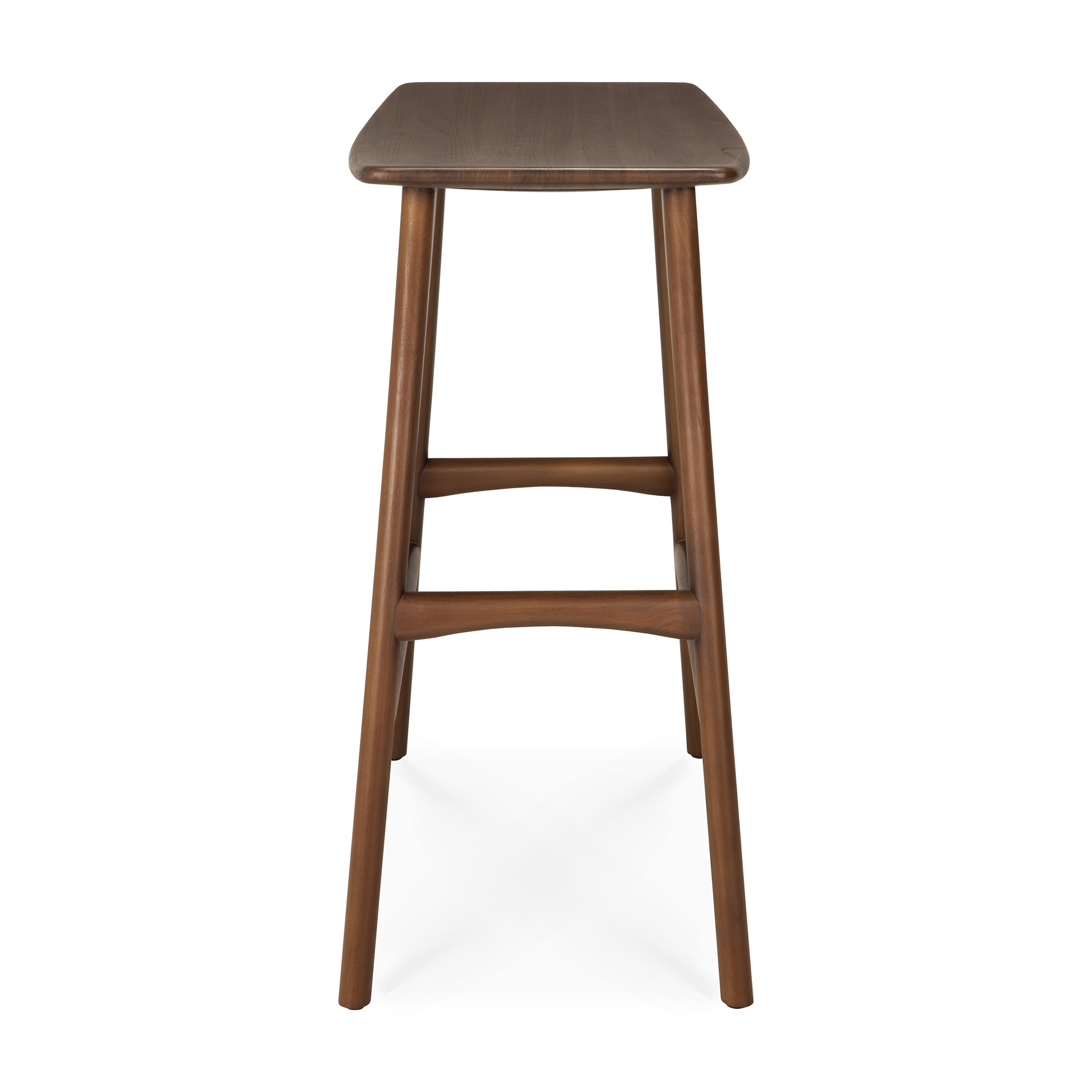 Osso hoge kruk 65 - bruin teak - gelakt