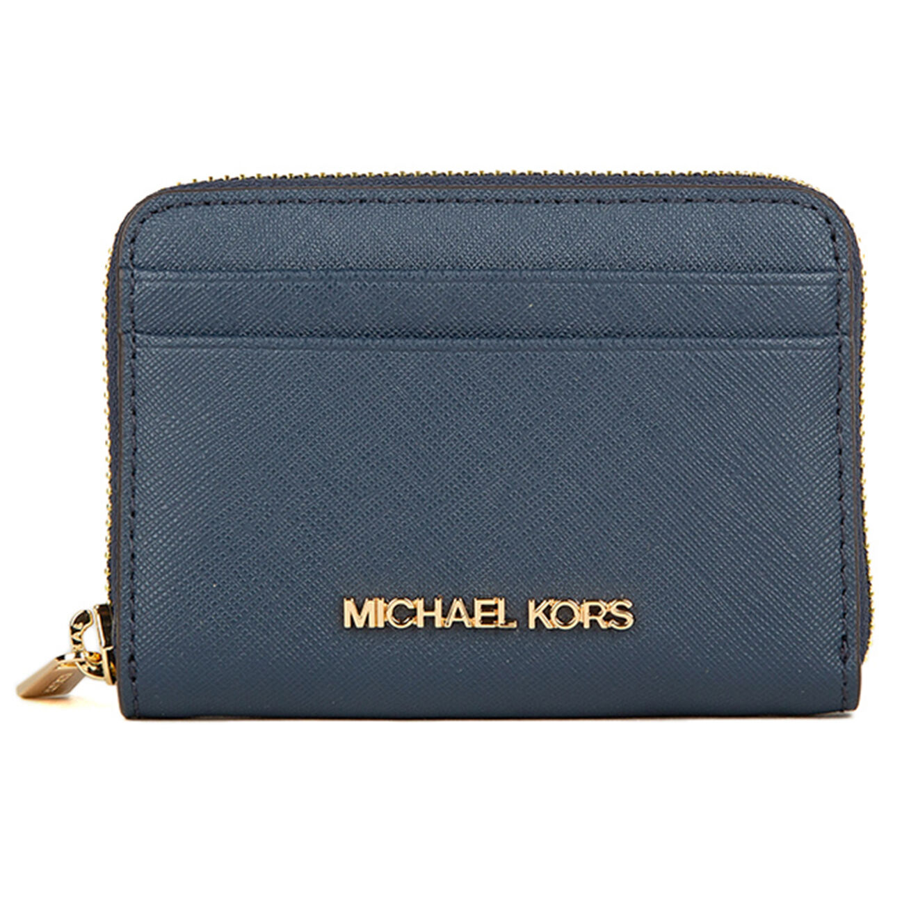 Michael Kors Porte-Monnaie en Cuir Jet Set bleu marine - 11x8 cm