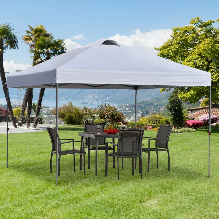 Outsunny Pop-Up-Pavillon zusammenfaltbar weiß