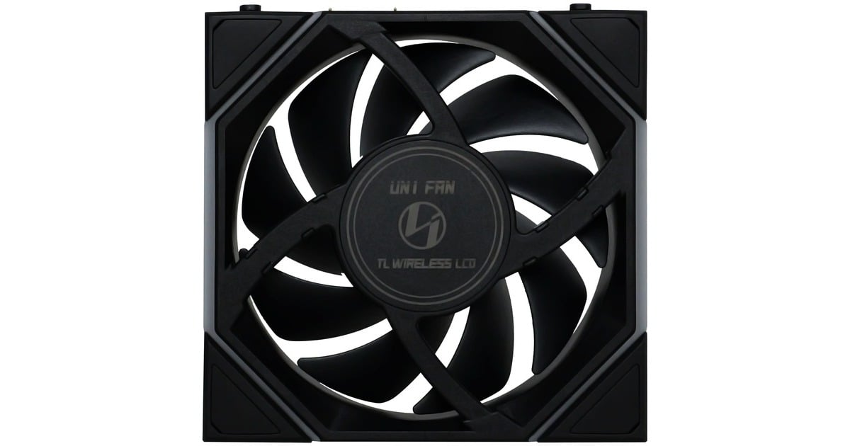 Lian LiUNI FAN TL 120 LCD Wireless Reverse Blade RGB case fans  (Zwart, 3 stuks, 120 x 124 x 28 mm, PWM, 1x 9-pin USB, incl. controller)