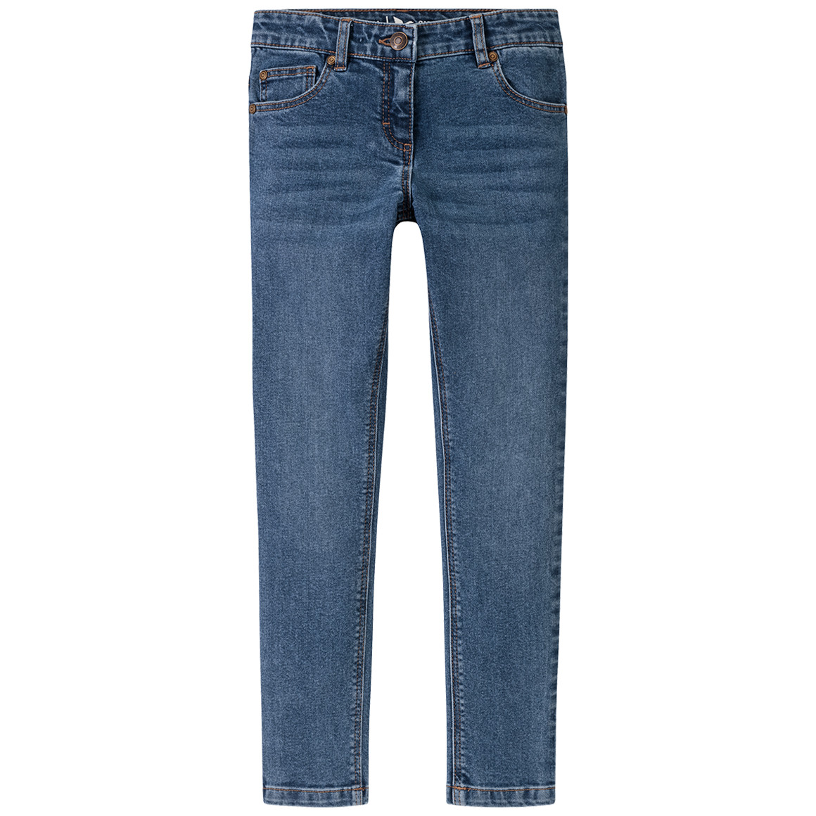 Jonas Nielsen Mädchen Skinny-Jeans mit Used-Waschung blau