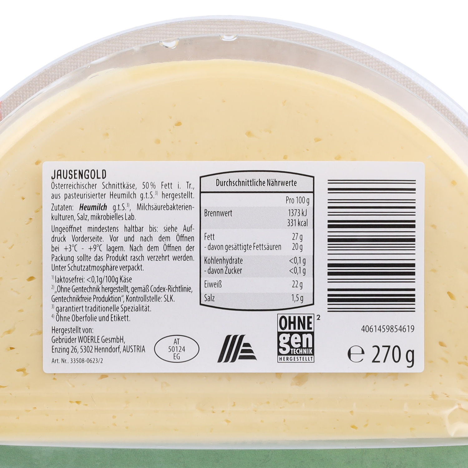 GUTES AUS DER REGION Heumilchkäse, Jausengold 270 g